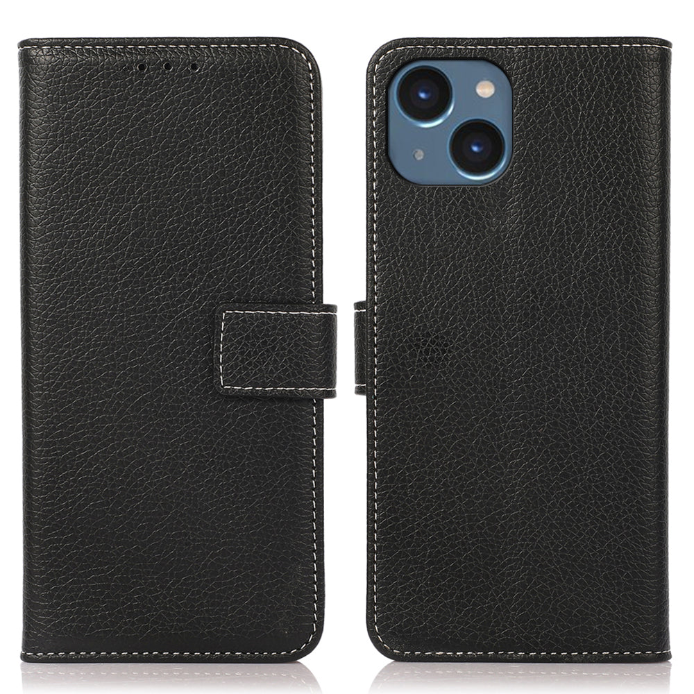 For iPhone 15 Litchi Texture PU Leather Wallet Case Shockproof Phone Cover with Stand For iPhone 15 Litchi Texture PU Leather Wallet Case Shockproof Phone Cover with Stand